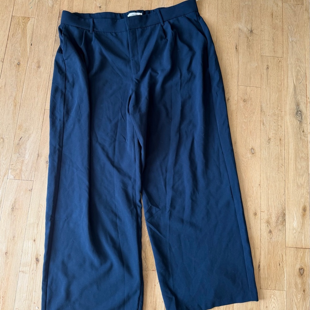 Abercrombie & Fitch Navy Wide Leg Trousers